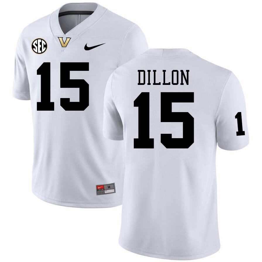 Vanderbilt Commodores #15 Jeremiah Dillon College Football Jerseys Stitched-White